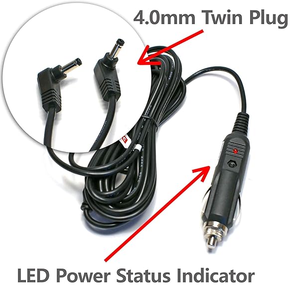 EDO Tech 11' Car Charger for Philips Dual Screen DVD Players - Compatible with Pet9402/37, Pd7012/37 & More - Image 3