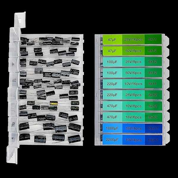 304pcs Electrolytic Capacitor Assortment Kit: 0.1uF to 2200uF for Arduino & Industrial Use - Image 6