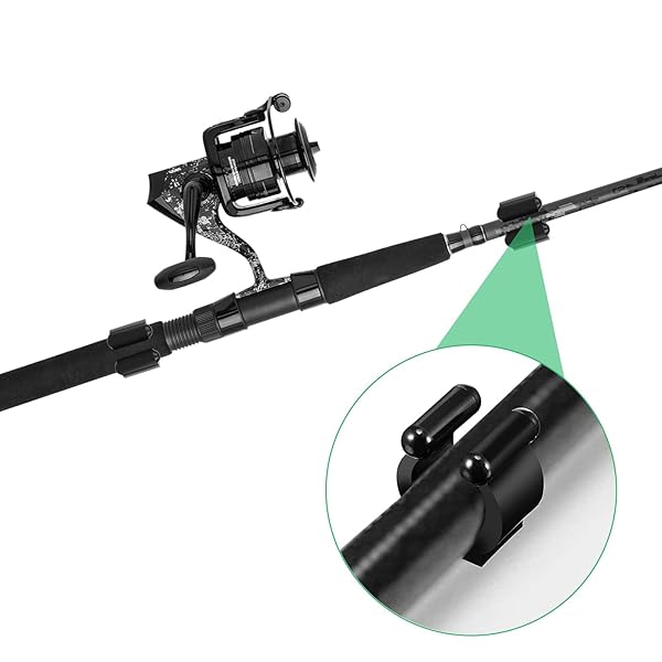 EEEKit 20 Pieces Fishing Rod Holders Wall Mounted Storage Rack Black Clips Organizer for Fishing Rods Billiards Cues and Snooker Cues - Image 2