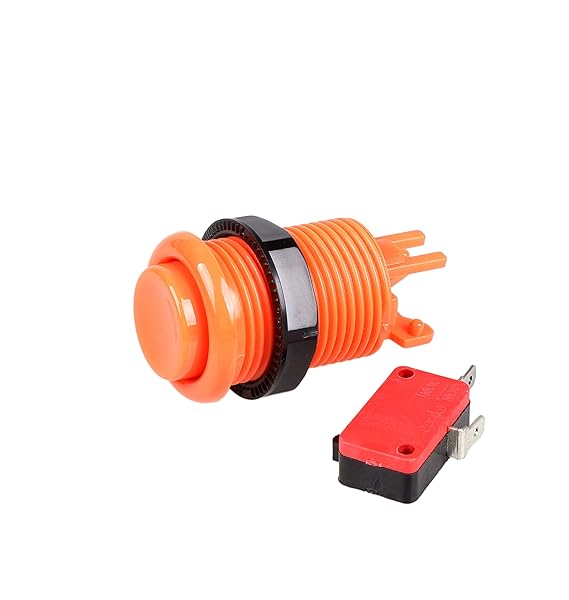 EG STARTS 6X American Style Arcade Buttons 30mm Push Button Switchable Happ Type for Jamma Mame Kit Parts Orange - Image 4