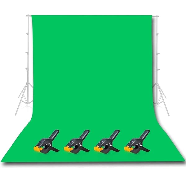 EMART 10x12 FT Green Screen Backdrop for Streaming & Photography - Includes 4 Spring Clamps