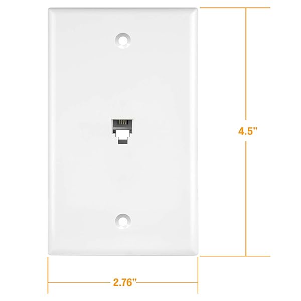 ENERLITES RJ11 Telephone Jack Wall Plate 1-Gang Standard Size White 6-Position 4-Conductor Single Port 2-Line Support 6611-W - Image 3