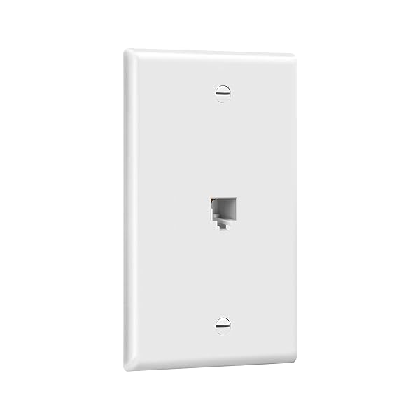 ENERLITES RJ11 Telephone Jack Wall Plate 1-Gang Standard Size White 6-Position 4-Conductor Single Port 2-Line Support 6611-W - Image 4