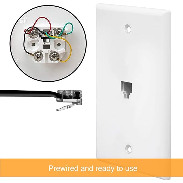 ENERLITES RJ11 Telephone Jack Wall Plate 1-Gang Standard Size White 6-Position 4-Conductor Single Port 2-Line Support 6611-W - Image 6