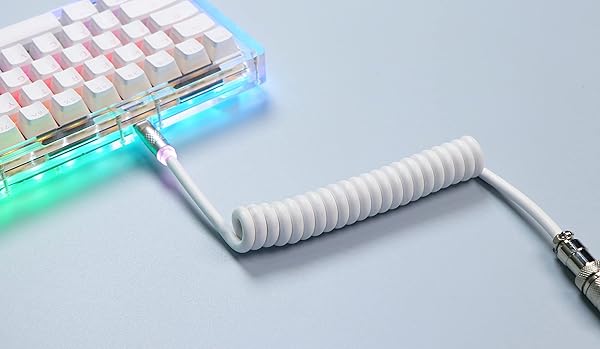 EPOMAKER Puff Aviator Coiled USB Cable, Type C Detachable Mechanical Gaming Keyboard Cable for Win Mac Gamers, Suitable for RT100 TH68 PRO TH80 PRO - Image 3