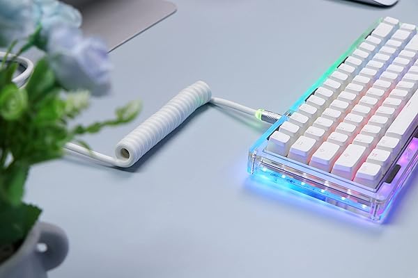 EPOMAKER Puff Aviator Coiled USB Cable, Type C Detachable Mechanical Gaming Keyboard Cable for Win Mac Gamers, Suitable for RT100 TH68 PRO TH80 PRO - Image 4