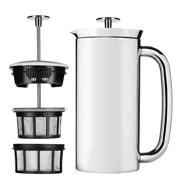 ESPRO P7 French Press: Double-Walled Insulated Coffee & Tea Maker - Keeps Drinks Hot Longer (18 Oz, Polished Stainless Steel) - Image 2