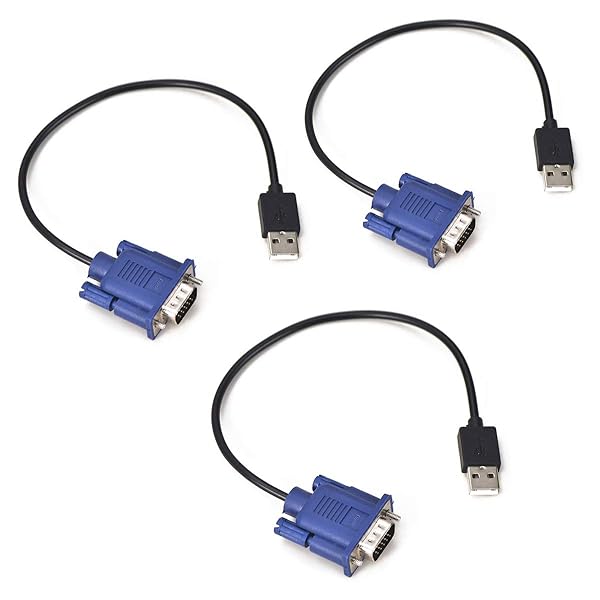 EVanlak USB-VGA Dummy Plug - 3 Pack Headless Ghost Emulator for 1080p@60Hz Display Performance