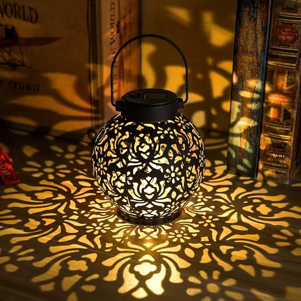 EXCMARK EXCMARK 2 Pack Solar Hanging Lanterns - Perfect Outdoor Christmas Lights & Unique Gardening Gifts for Women