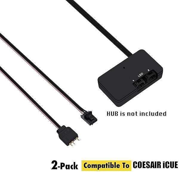 EZDIY-FAB Adapter Cable for Corsair Lighting Node Pro & iCUE Commander PRO - Connect 5V 3-Pin ARGB Devices (2 x 20cm) - Image 3
