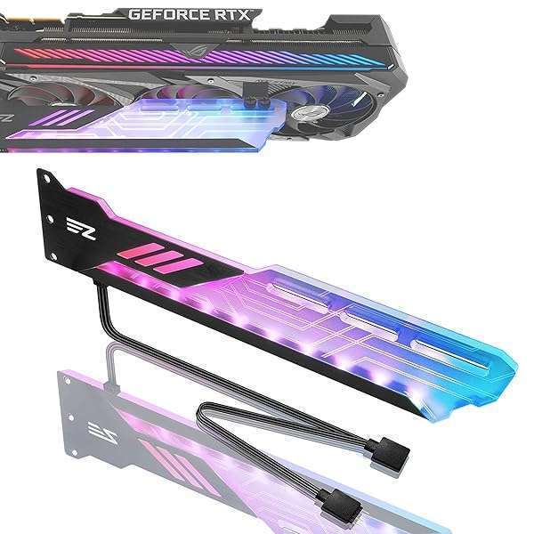 EZDIY-FAB RGB GPU Holder: 5V 3-Pin Support for Graphics Card Sag - Colorful Bracket & Holster - Image 2