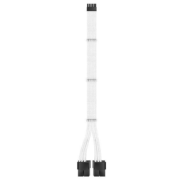 EZDIY-FAB 12 Pin to Dual 8 Pin PCIe Cable for RTX 3000 Series - 300mm Sleeved Extension for NVIDIA 3060ti, 3070, 3080 FE - White
