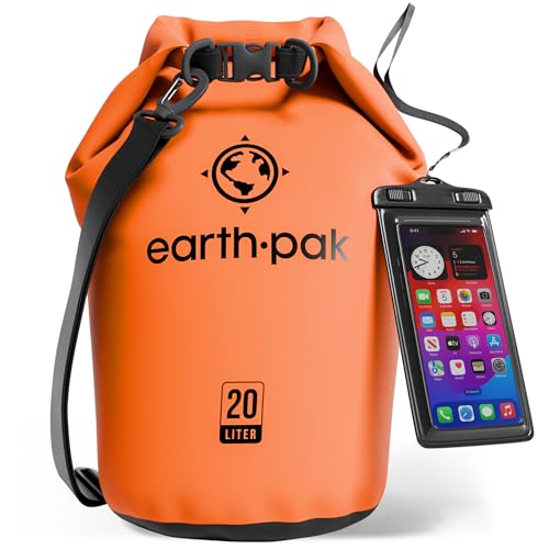 Earth Pak Earth Pak Waterproof Dry Bag - Roll Top Waterproof Backpack Sack Keeps Gear Dry for Kayak with Waterproof Phone Case