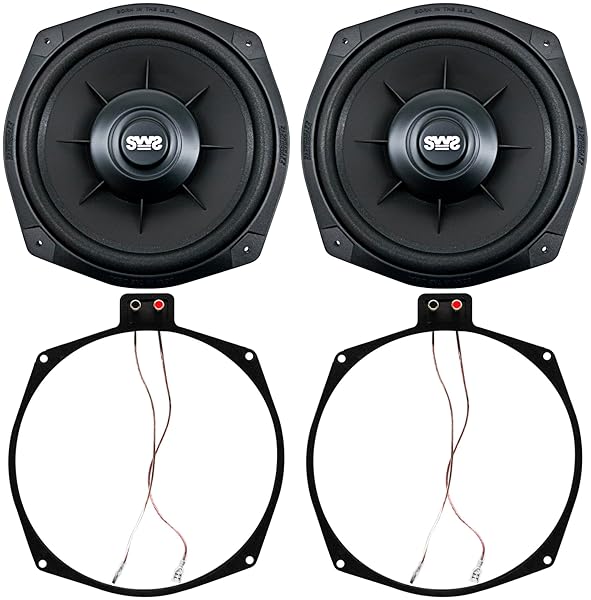 Earthquake Sound i82SWS 8 Inch Shallow Woofer System Under Seat Subwoofers with Gaskets 2 Ohm Pair