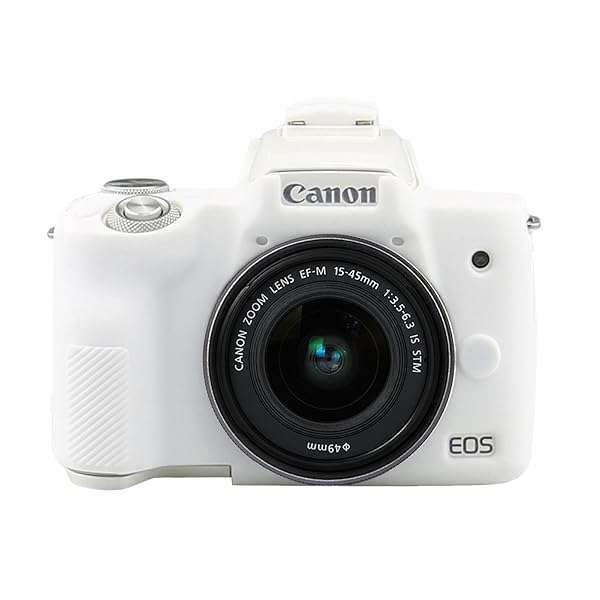 Easy Hood Camera Case for Canon EOS M50/M50 Mark II - Soft Silicone Protective Cover (White)