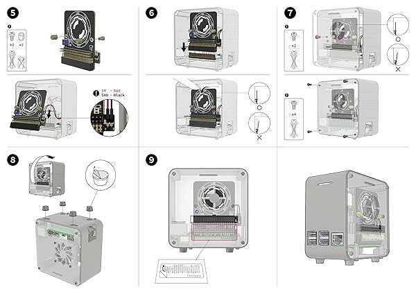ElectroCookie Raspberry Pi 4 Case: Mini Aluminum Desktop with Cooling Fan & Color-Changing Light - Matte Black & Neon - Image 10