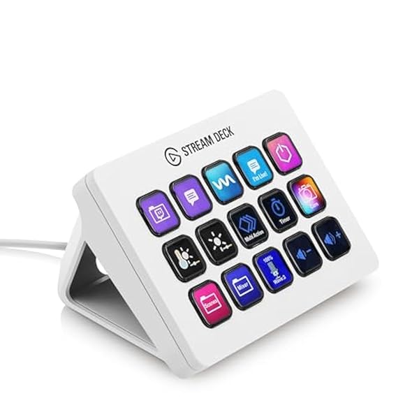 Elgato Elgato Stream Deck MK.2 White: 15 Macro Keys for OBS, Twitch & YouTube - Compatible with Mac & PC