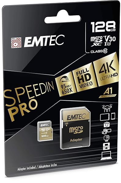 Emtec Emtec SPEEDIN' 128GB microSD Class 10 V30 UHS-I U3 - Fast Storage for All Devices