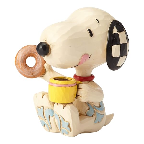 Enesco Jim Shore Snoopy Donuts & Coffee Mini Figurine - 3 Inch Multicolor Collectible