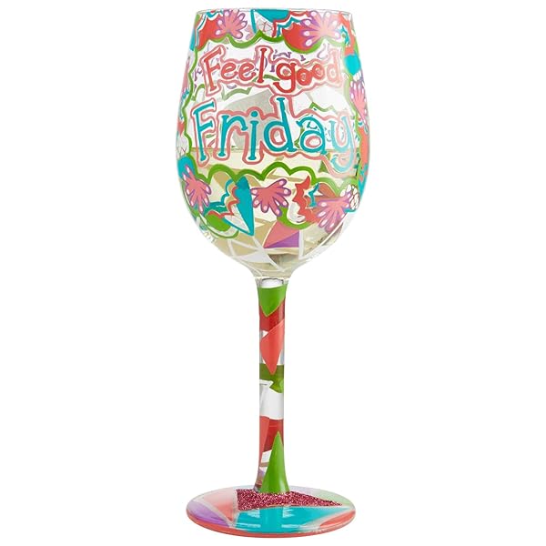 Shop Enesco Lolita Artisan Hand-Painted 15oz Wine Glass - Feel Good Friday Collection