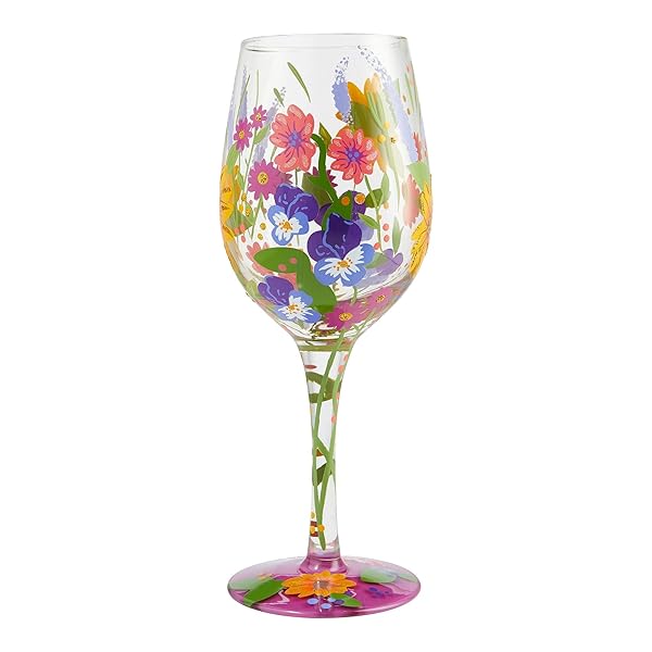 Enesco Lolita Garden Hand-Painted Wine Glass - Artisan Multicolor Design, Perfect Gift! - Image 4
