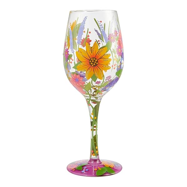 Enesco Lolita Garden Hand-Painted Wine Glass - Artisan Multicolor Design, Perfect Gift! - Image 5