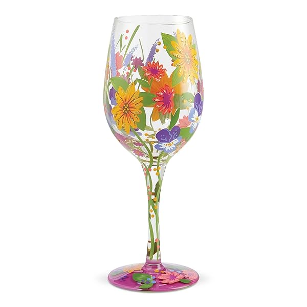 Enesco Lolita Garden Hand-Painted Wine Glass - Artisan Multicolor Design, Perfect Gift! - Image 2