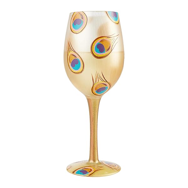 Enesco Lolita Golden Peacock Artisan Wine Glass - Colorful 1 Count Design for Elegant Entertaining - Image 3