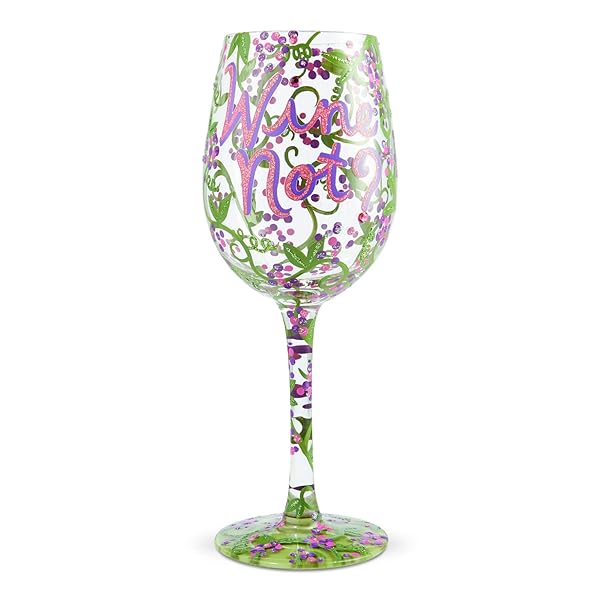 Shop Enesco Lolita Hand-Painted Artisan Wine Glass - Unique Multicolor Design, Perfect Gift!