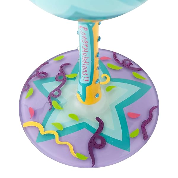 Enesco Lolita Happy Retirement Blown Wine Glass - 15 oz Multicolor Gift for Retirees - Image 5