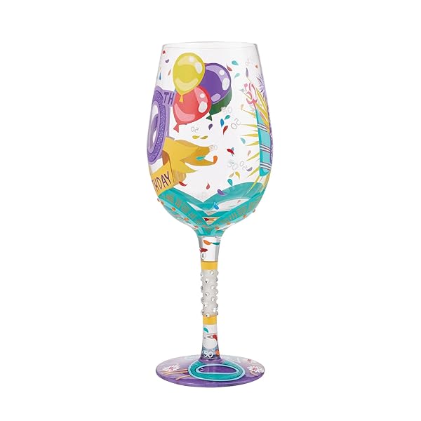 Enesco Lolita 50th Birthday Hand-Painted Wine Glass - Artisan Multicolor Gift for Celebrations - Image 7