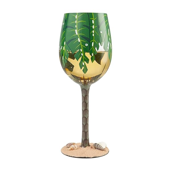 Enesco Lolita Palm Tree Artisan Wine Glass - Colorful 1 Count Design for Unique Home Decor - Image 3