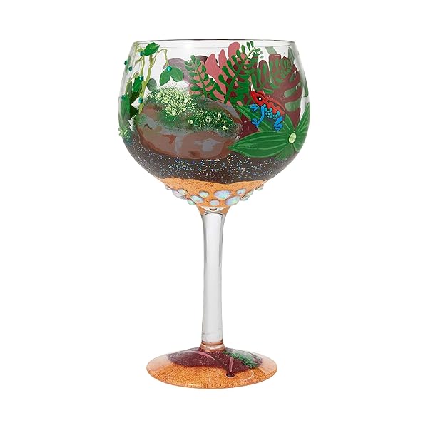 Enesco Designs by Lolita Rainforest Terrarium Copa Artisan Cocktail Glass 24 Ounce Multicolor - Image 2