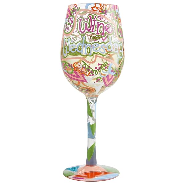 Enesco Lolita Wednesday Artisan Hand-Painted Wine Glass - Unique Multicolor Design, Perfect Gift! - Image 2