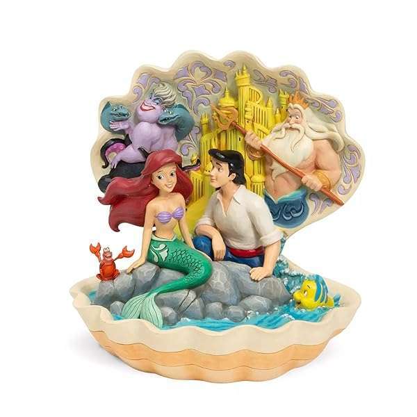 Enesco Disney Traditions Jim Shore Little Mermaid Seashell Figurine - 8.07 Inch Multicolor Collectible