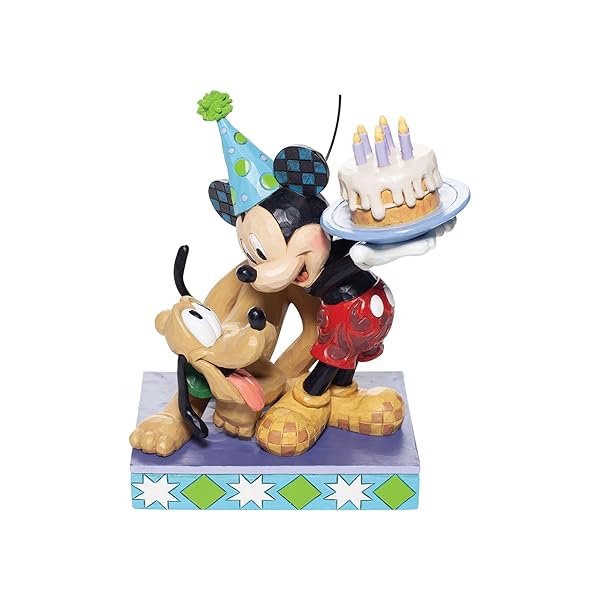 Enesco Disney Traditions Jim Shore Pluto & Mickey Mouse Birthday Cake Figurine - 6.2 Inch Multicolor Collectible - Image 2