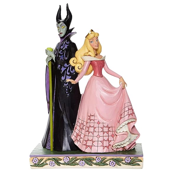 Enesco Disney Traditions by Jim Shore Sleeping Beauty Aurora and Maleficent Figurine, 9 Inch, Multicolor