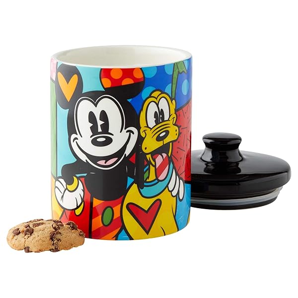 Enesco Disney Britto Mickey Mouse & Pluto Candy Jar Canister - 6 Inch Multicolor Collectible - Image 3