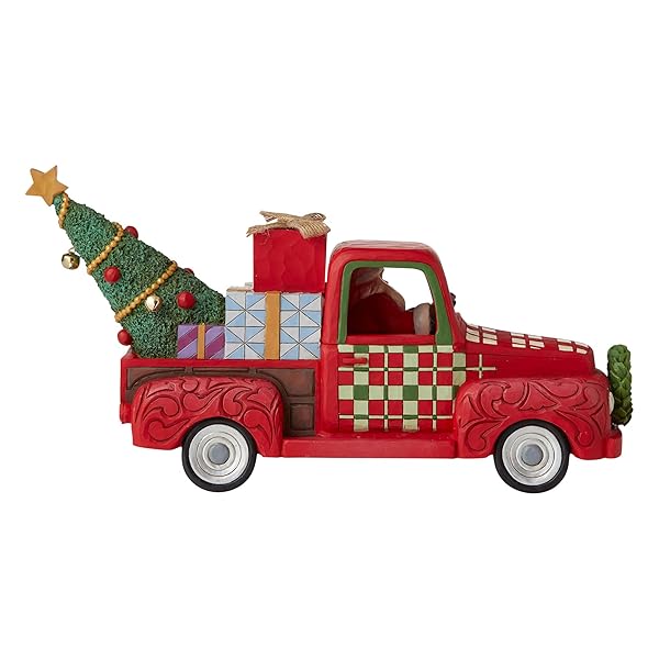 Enesco Jim Shore Santa Figurine in Red Pickup Truck - 6.8 Inch Country Living Decor - Image 6