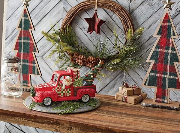 Enesco Jim Shore Santa Figurine in Red Pickup Truck - 6.8 Inch Country Living Decor - Image 8