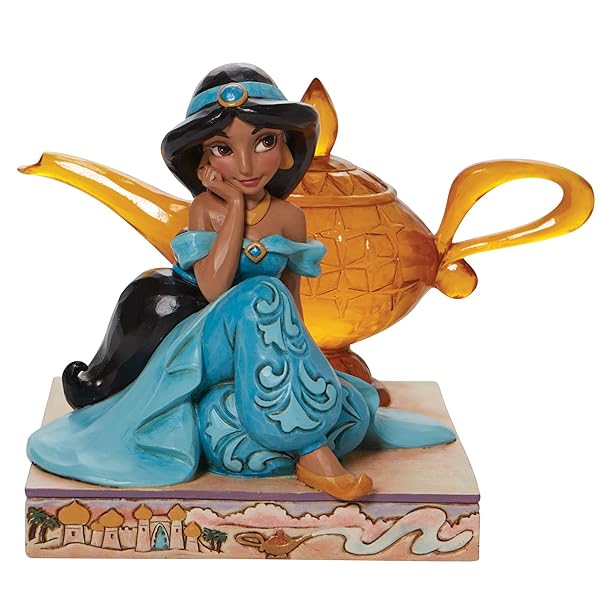 Enesco Jim Shore Disney Traditions Aladdin & Jasmine Figurine with Genie Lamp - 5.25 Inch Multicolor Collectible - Image 2