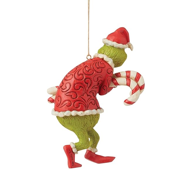 Enesco Jim Shore Grinch Candy Canes Ornament - 4.72 Inch Christmas Decor - Image 2
