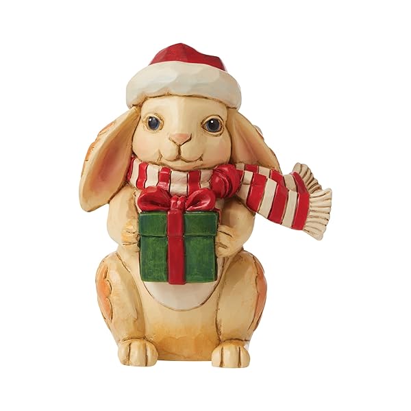 Enesco Enesco Jim Shore Heartwood Creek Christmas Bunny Figurine - 3.75 Inch Multicolor Collectible