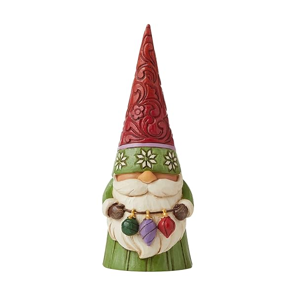 Enesco Jim Shore Christmas Gnome Figurine - 5.31 Inch Multicolor Ornament Holder