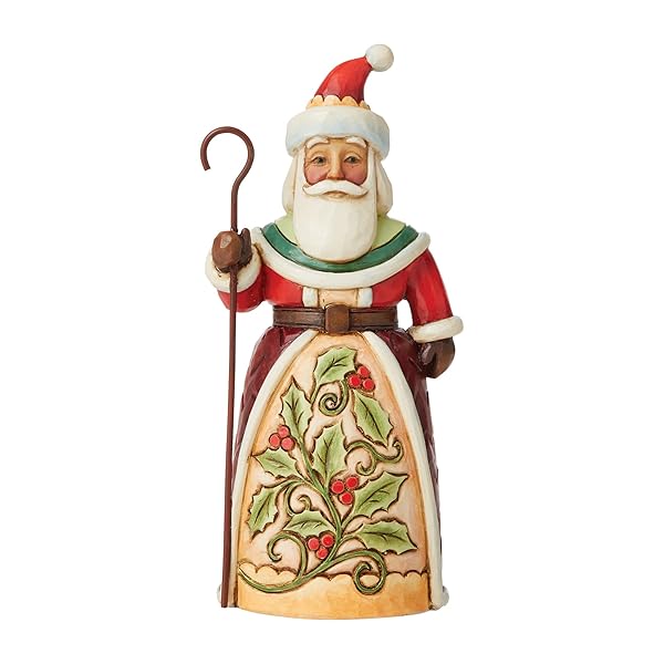 Enesco Jim Shore Heartwood Creek Santa Figurine - Ivy Holly & Day so Jolly, 5.25 Inch, Multicolor Collectible