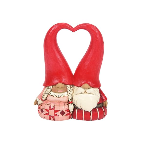 Enesco Jim Shore Heartwood Creek Love Gnome Couple Figurine - 4 Inch Multicolor Heart Hat Decor - Image 2