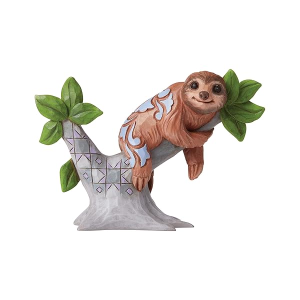 Enesco Jim Shore Heartwood Creek Sloth on Tree Miniature Figurine 2.88 Inch Multicolor Collectible Home Decor