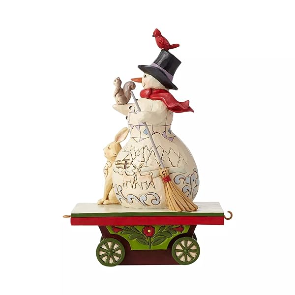 Enesco Jim Shore Snowman Figurine on Train Car - 6.7 Inch Multicolor Collectible