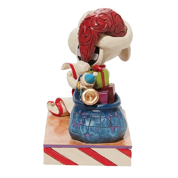 Enesco Jim Shore Peanuts Santa Snoopy Figurine - 3.97 Inch Christmas Decor with Toy Bag & List - Image 6