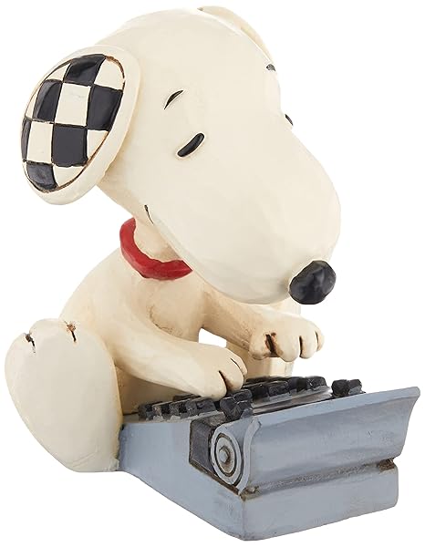 Enesco Enesco Jim Shore Snoopy Typing Miniature Figurine - 3 Inch Multicolor Collectible